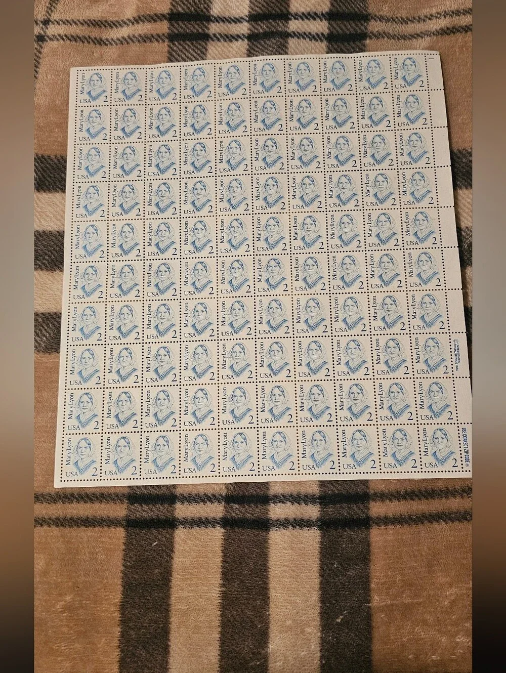 4 Full Sheets of Vintage USPS 2 Cents Stamps - Mary Lyon